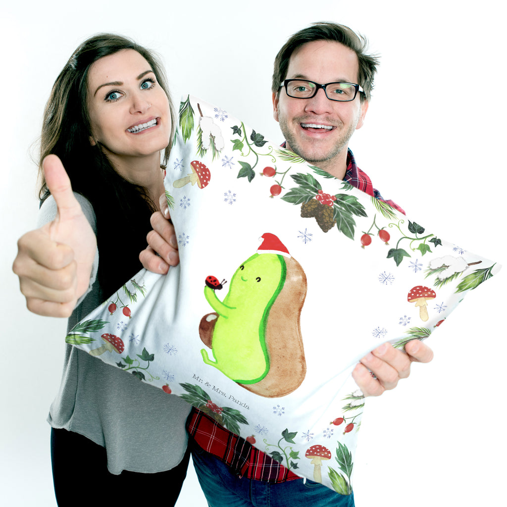 40x40 Kissen Avocado kleine Dinge Kissenhülle, Kopfkissen, Sofakissen, Dekokissen, Motivkissen, Winter, Weihnachten, Weihnachtsdeko, Nikolaus, Advent, Heiligabend, Wintermotiv