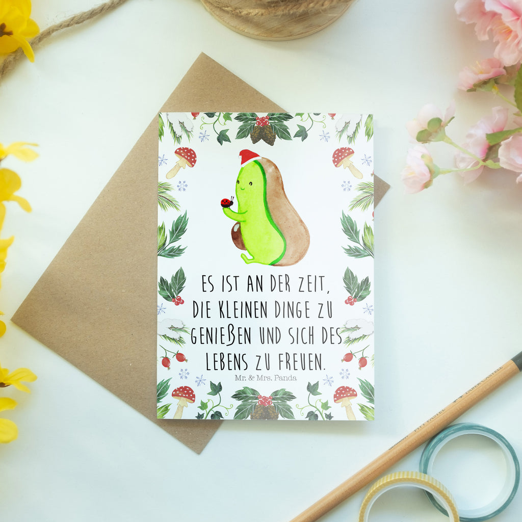 Grußkarte Avocado kleine Dinge Klappkarte, Einladungskarte, Glückwunschkarte, Hochzeitskarte, Geburtstagskarte, Karte, Winter, Weihnachten, Weihnachtsdeko, Nikolaus, Advent, Heiligabend, Wintermotiv