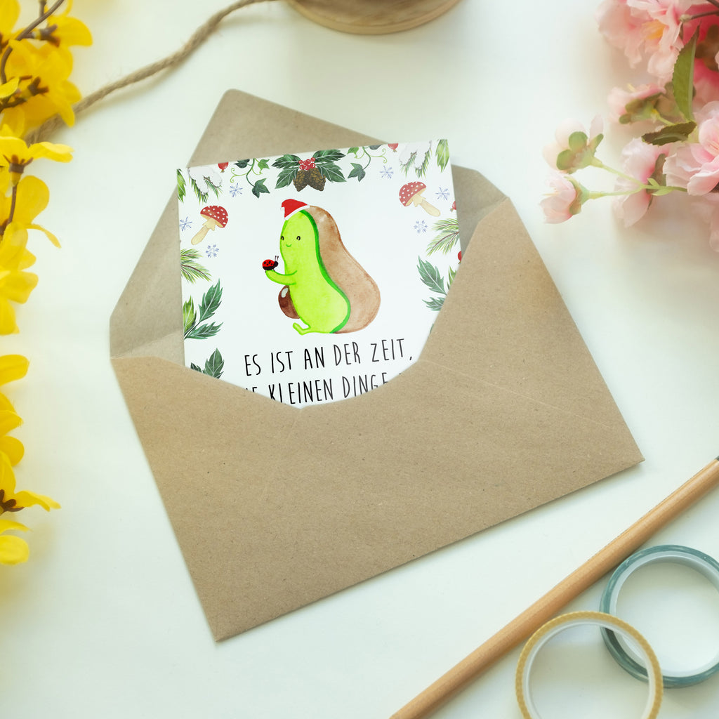 Grußkarte Avocado kleine Dinge Klappkarte, Einladungskarte, Glückwunschkarte, Hochzeitskarte, Geburtstagskarte, Karte, Winter, Weihnachten, Weihnachtsdeko, Nikolaus, Advent, Heiligabend, Wintermotiv