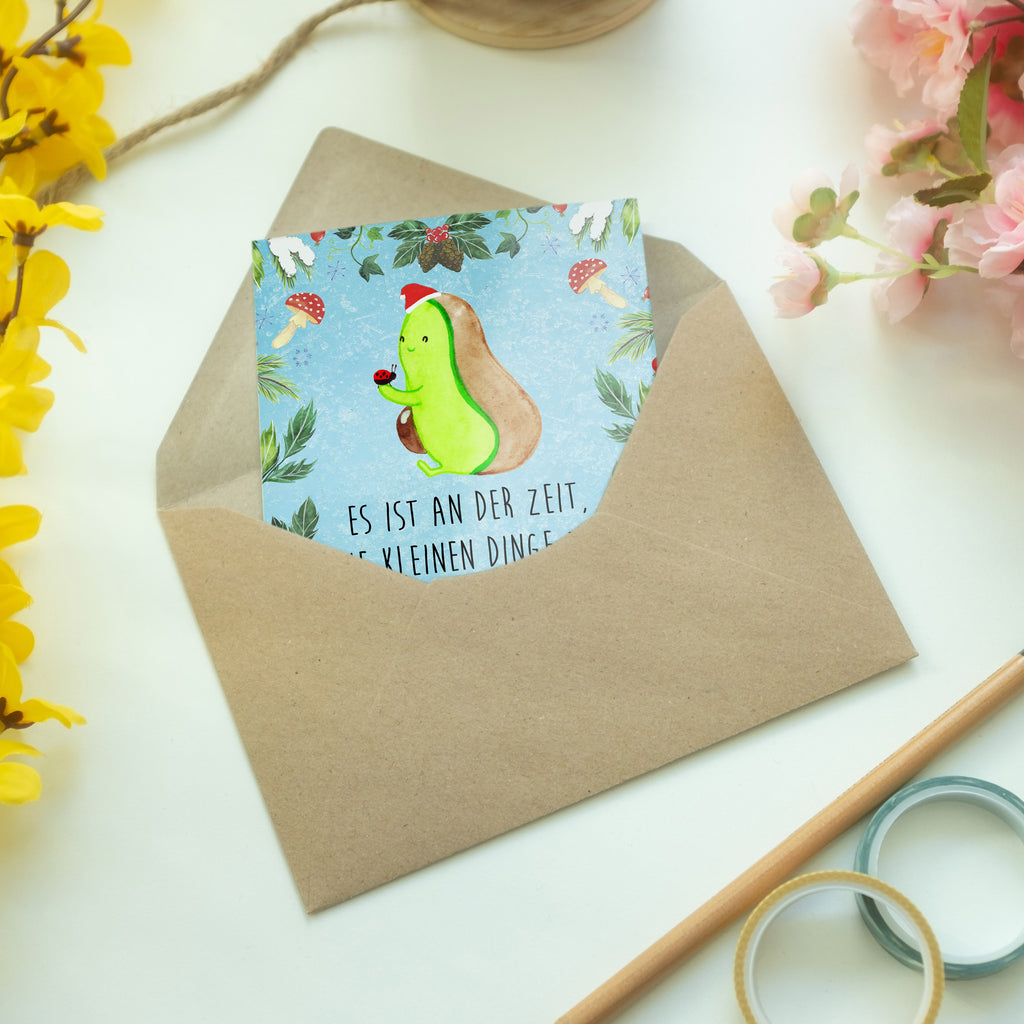 Grußkarte Avocado kleine Dinge Klappkarte, Einladungskarte, Glückwunschkarte, Hochzeitskarte, Geburtstagskarte, Karte, Winter, Weihnachten, Weihnachtsdeko, Nikolaus, Advent, Heiligabend, Wintermotiv