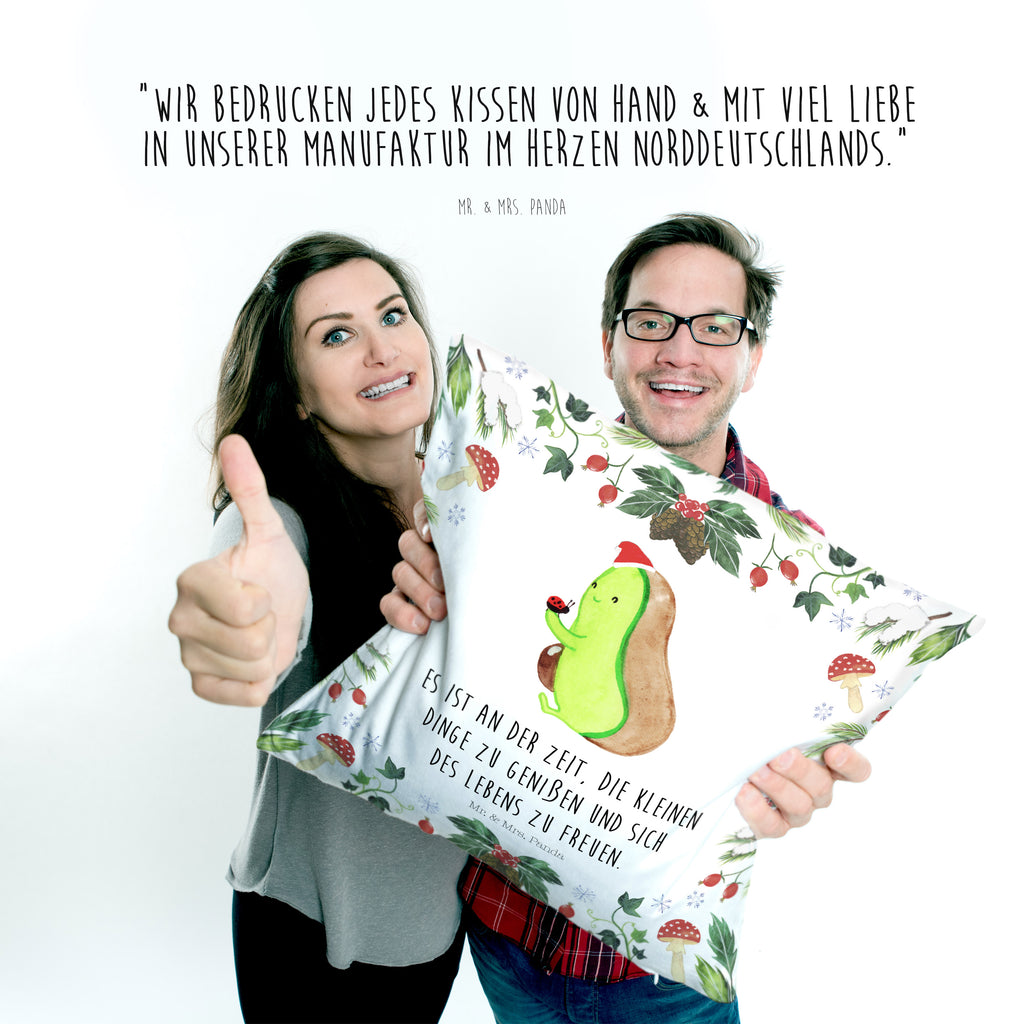 40x40 Kissen Avocado kleine Dinge Kissenhülle, Kopfkissen, Sofakissen, Dekokissen, Motivkissen, Winter, Weihnachten, Weihnachtsdeko, Nikolaus, Advent, Heiligabend, Wintermotiv