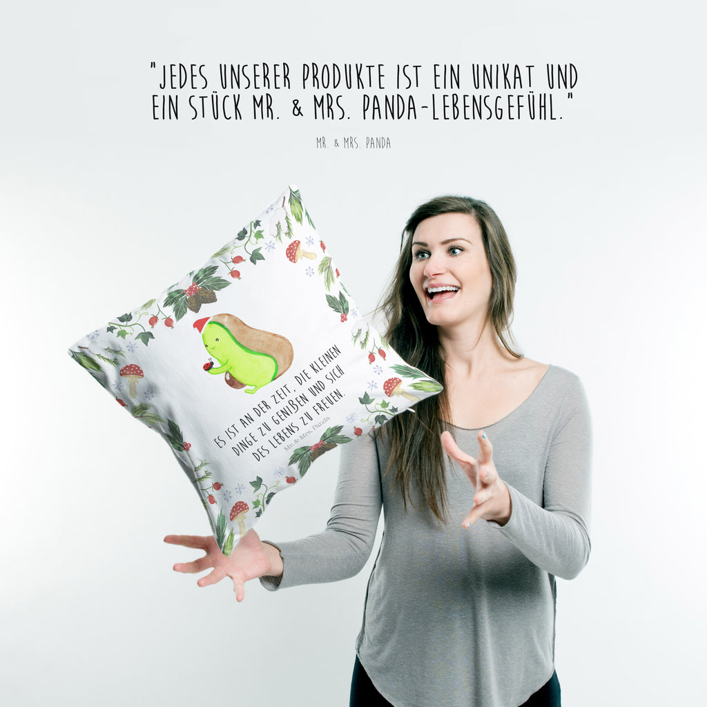 40x40 Kissen Avocado kleine Dinge Kissenhülle, Kopfkissen, Sofakissen, Dekokissen, Motivkissen, Winter, Weihnachten, Weihnachtsdeko, Nikolaus, Advent, Heiligabend, Wintermotiv