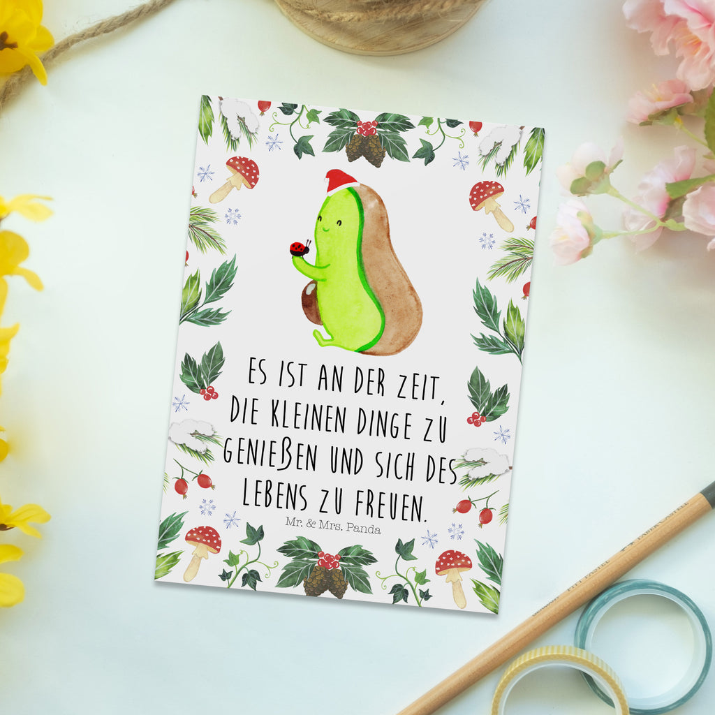 Postkarte Avocado kleine Dinge Geschenkkarte, Grußkarte, Karte, Einladung, Ansichtskarte, Geburtstagskarte, Einladungskarte, Winter, Weihnachten, Weihnachtsdeko, Nikolaus, Advent, Heiligabend, Wintermotiv