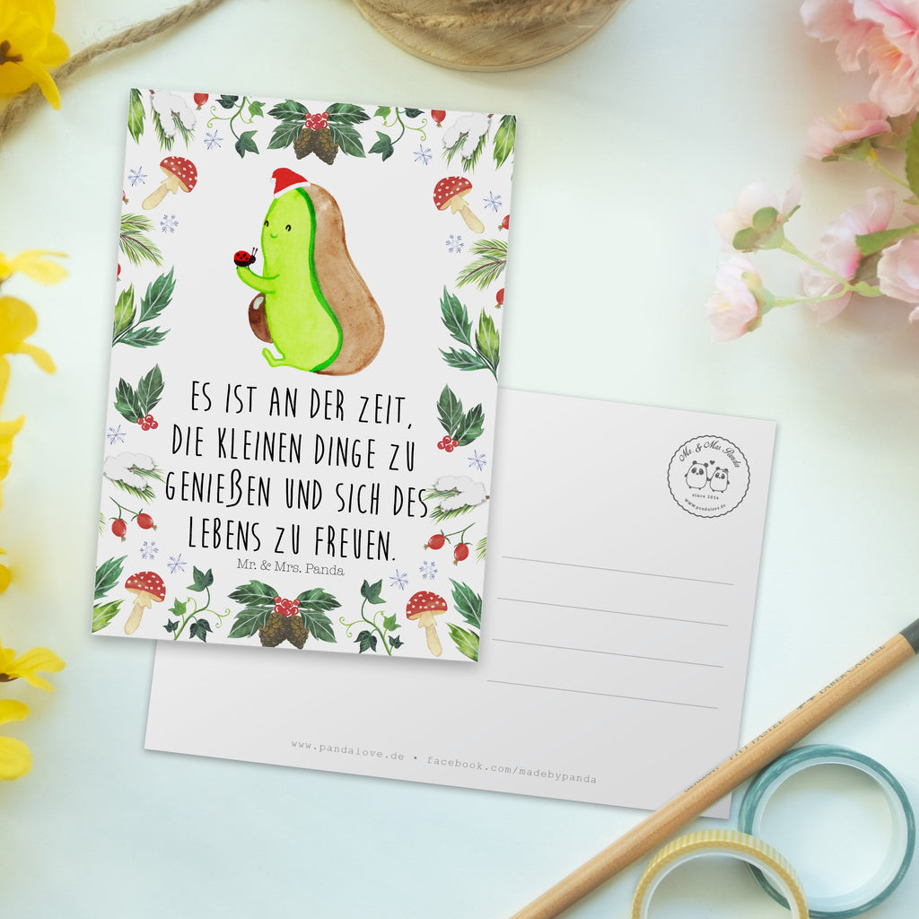 Postkarte Avocado kleine Dinge Geschenkkarte, Grußkarte, Karte, Einladung, Ansichtskarte, Geburtstagskarte, Einladungskarte, Winter, Weihnachten, Weihnachtsdeko, Nikolaus, Advent, Heiligabend, Wintermotiv