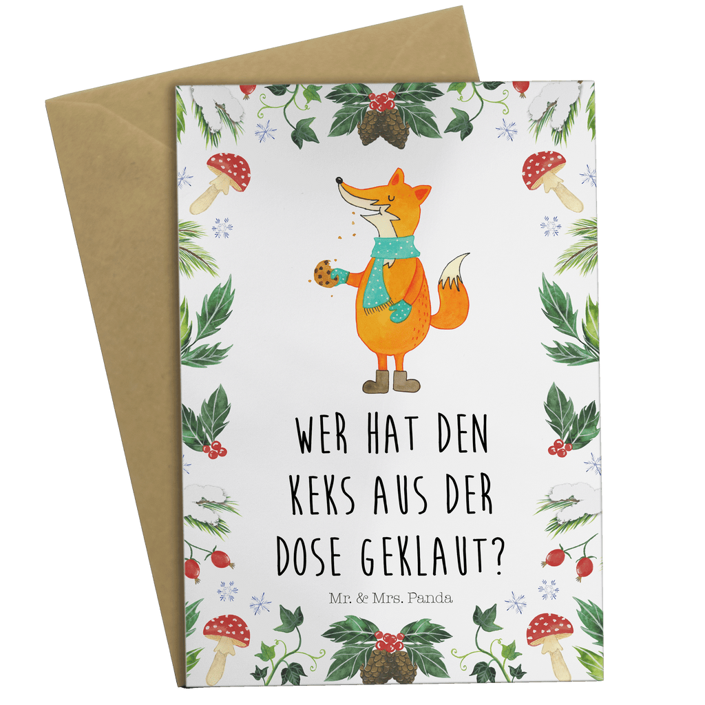 Grußkarte Fuchs Keksdose Klappkarte, Einladungskarte, Glückwunschkarte, Hochzeitskarte, Geburtstagskarte, Karte, Winter, Weihnachten, Weihnachtsdeko, Nikolaus, Advent, Heiligabend, Wintermotiv