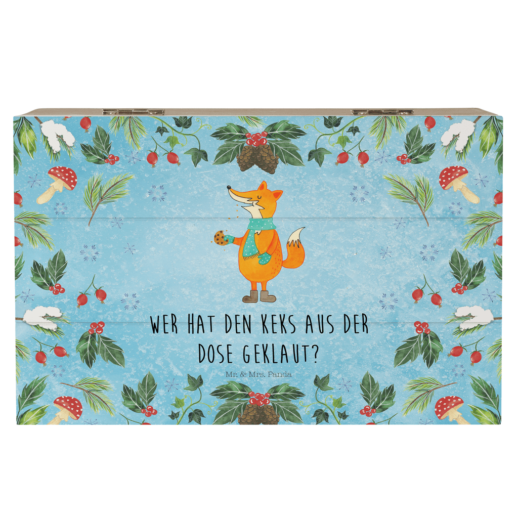 Holzkiste Fuchs Keksdose Holzkiste, Kiste, Schatzkiste, Truhe, Schatulle, XXL, Erinnerungsbox, Erinnerungskiste, Dekokiste, Aufbewahrungsbox, Winter, Weihnachten, Weihnachtsdeko, Nikolaus, Advent, Heiligabend, Wintermotiv