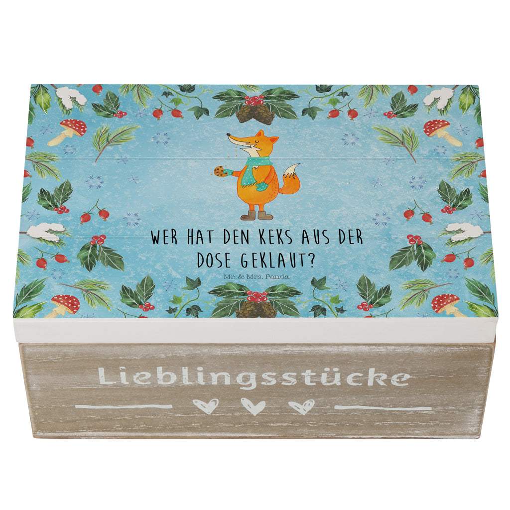 Holzkiste Fuchs Keksdose Holzkiste, Kiste, Schatzkiste, Truhe, Schatulle, XXL, Erinnerungsbox, Erinnerungskiste, Dekokiste, Aufbewahrungsbox, Winter, Weihnachten, Weihnachtsdeko, Nikolaus, Advent, Heiligabend, Wintermotiv