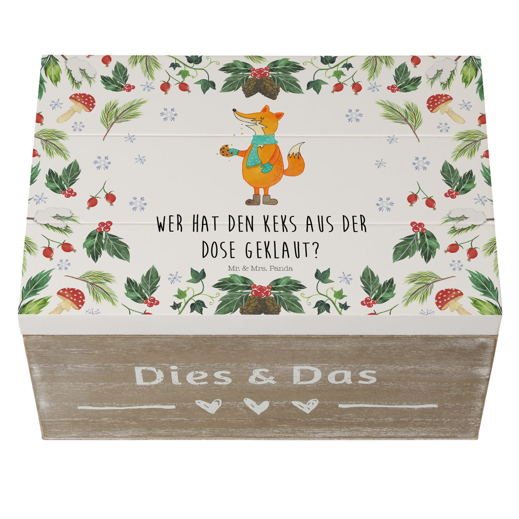 Holzkiste Fuchs Keksdose Holzkiste, Kiste, Schatzkiste, Truhe, Schatulle, XXL, Erinnerungsbox, Erinnerungskiste, Dekokiste, Aufbewahrungsbox, Winter, Weihnachten, Weihnachtsdeko, Nikolaus, Advent, Heiligabend, Wintermotiv