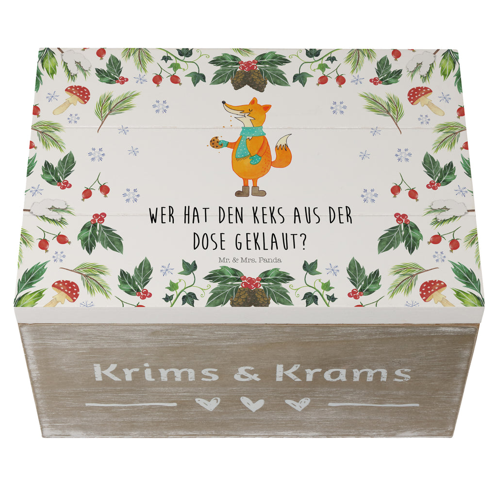 Holzkiste Fuchs Keksdose Holzkiste, Kiste, Schatzkiste, Truhe, Schatulle, XXL, Erinnerungsbox, Erinnerungskiste, Dekokiste, Aufbewahrungsbox, Winter, Weihnachten, Weihnachtsdeko, Nikolaus, Advent, Heiligabend, Wintermotiv