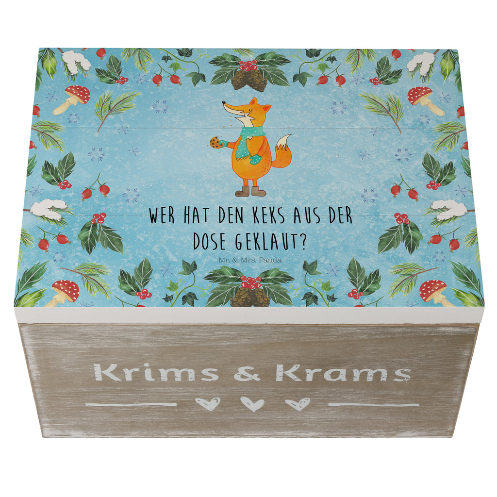 Holzkiste Fuchs Keksdose Holzkiste, Kiste, Schatzkiste, Truhe, Schatulle, XXL, Erinnerungsbox, Erinnerungskiste, Dekokiste, Aufbewahrungsbox, Winter, Weihnachten, Weihnachtsdeko, Nikolaus, Advent, Heiligabend, Wintermotiv