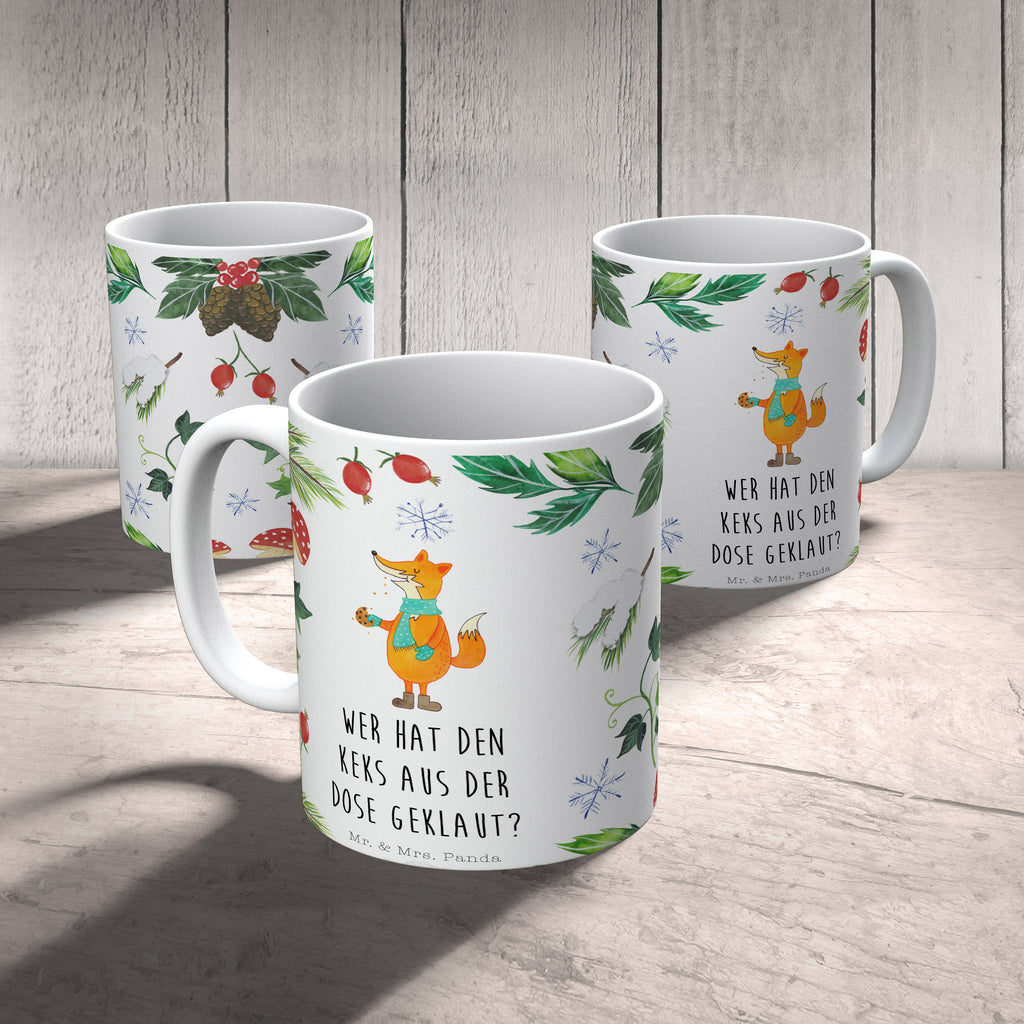 Tasse Fuchs Keksdose  Becher, Kaffeetasse, Kaffeebecher, Tee, Frühstück, Büro  Winter, Weihnachten, Weihnachtsdeko, Nikolaus, Advent, Heiligabend, Wintermotiv