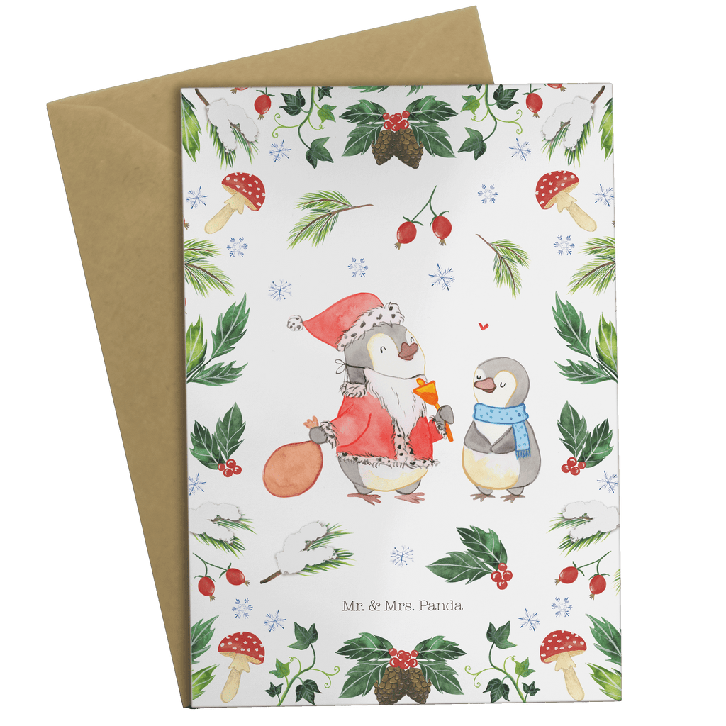 Grußkarte Pinguin Wunschliste Klappkarte, Einladungskarte, Glückwunschkarte, Hochzeitskarte, Geburtstagskarte, Karte, Winter, Weihnachten, Weihnachtsdeko, Nikolaus, Advent, Heiligabend, Wintermotiv