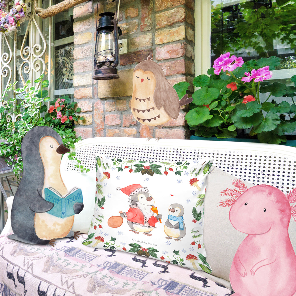 40x40 Kissen Pinguin Wunschliste Kissenhülle, Kopfkissen, Sofakissen, Dekokissen, Motivkissen, Winter, Weihnachten, Weihnachtsdeko, Nikolaus, Advent, Heiligabend, Wintermotiv