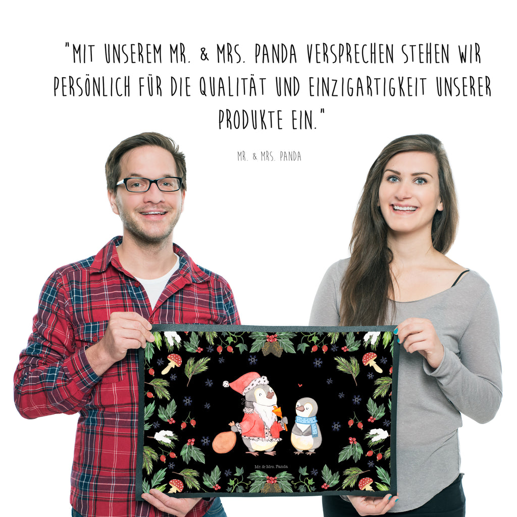 Fußmatte Pinguin Wunschliste  Türvorleger, Schmutzmatte, Fußabtreter, Matte, Schmutzfänger, Fußabstreifer, Schmutzfangmatte, Türmatte, Motivfußmatte,  Haustürmatte, Vorleger  Winter, Weihnachten, Weihnachtsdeko, Nikolaus, Advent, Heiligabend, Wintermotiv