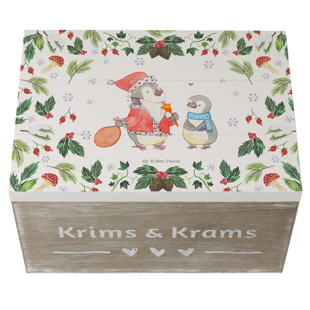 Holzkiste Pinguin Wunschliste Holzkiste, Kiste, Schatzkiste, Truhe, Schatulle, XXL, Erinnerungsbox, Erinnerungskiste, Dekokiste, Aufbewahrungsbox, Winter, Weihnachten, Weihnachtsdeko, Nikolaus, Advent, Heiligabend, Wintermotiv