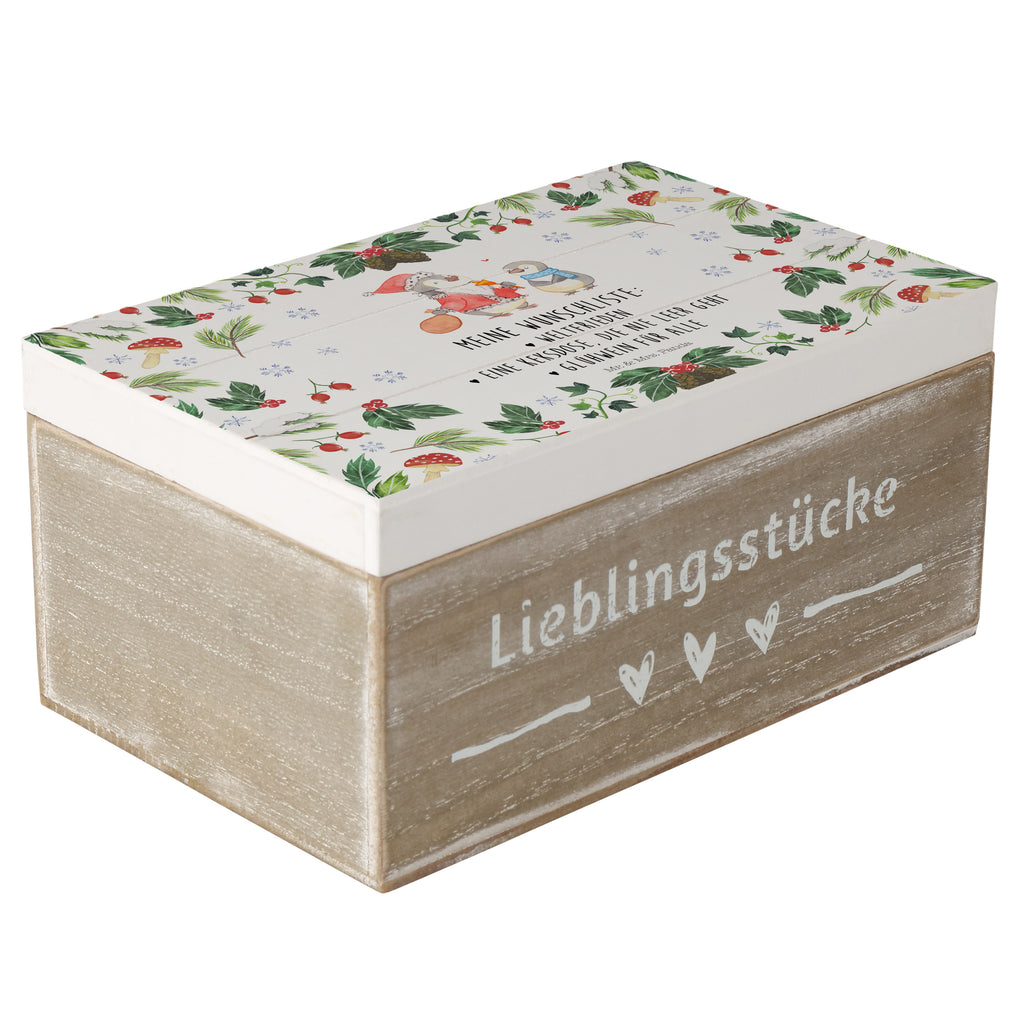 Holzkiste Pinguin Wunschliste Holzkiste, Kiste, Schatzkiste, Truhe, Schatulle, XXL, Erinnerungsbox, Erinnerungskiste, Dekokiste, Aufbewahrungsbox, Winter, Weihnachten, Weihnachtsdeko, Nikolaus, Advent, Heiligabend, Wintermotiv