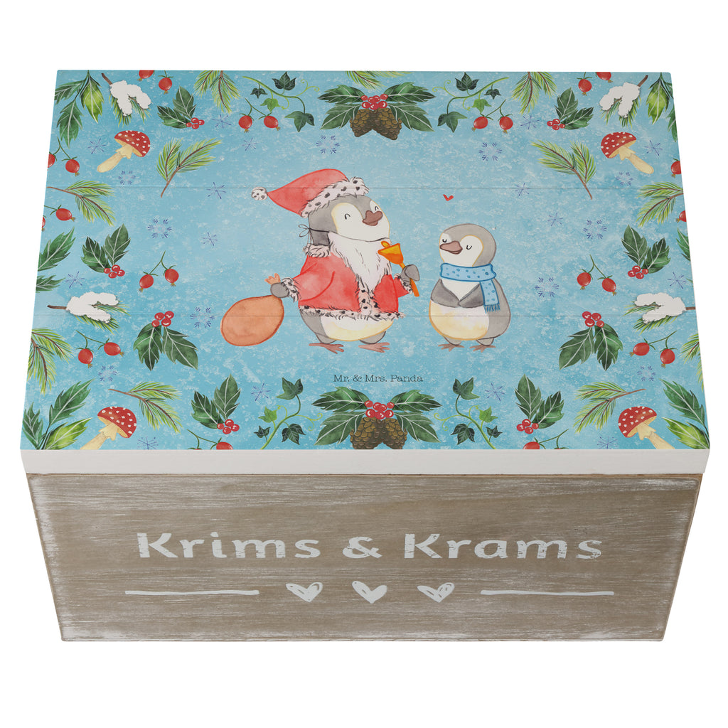 Holzkiste Pinguin Wunschliste Holzkiste, Kiste, Schatzkiste, Truhe, Schatulle, XXL, Erinnerungsbox, Erinnerungskiste, Dekokiste, Aufbewahrungsbox, Winter, Weihnachten, Weihnachtsdeko, Nikolaus, Advent, Heiligabend, Wintermotiv