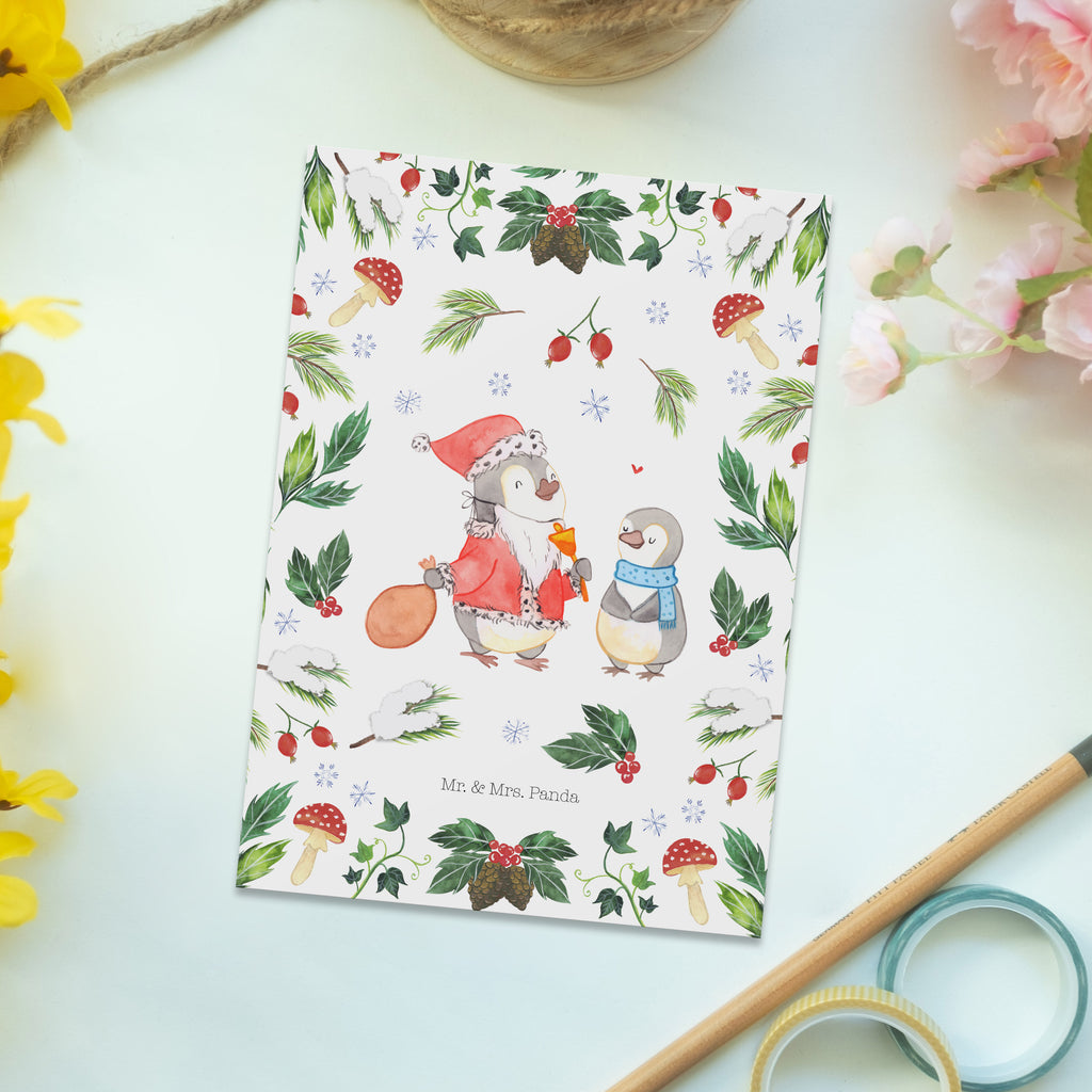 Postkarte Pinguin Wunschliste Geschenkkarte, Grußkarte, Karte, Einladung, Ansichtskarte, Geburtstagskarte, Einladungskarte, Winter, Weihnachten, Weihnachtsdeko, Nikolaus, Advent, Heiligabend, Wintermotiv