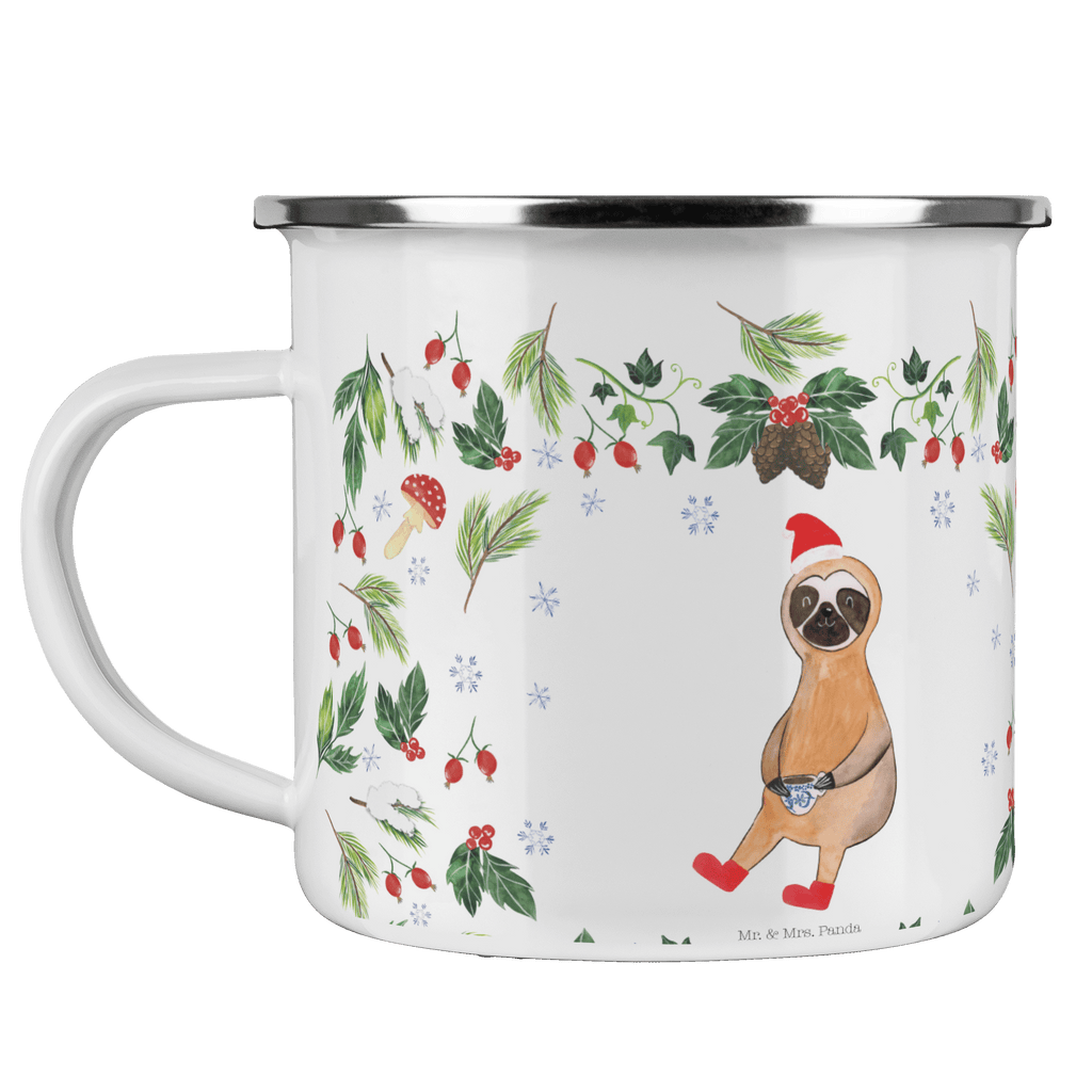 Camping Emaille Tasse Faultier Kakao Campingtasse, Trinkbecher, Metalltasse, Outdoor Tasse, Emaille Trinkbecher, Blechtasse Outdoor, Emaille Campingbecher, Edelstahl Trinkbecher, Metalltasse für Camping, Kaffee Blechtasse, Camping Tasse Metall, Winter, Weihnachten, Weihnachtsdeko, Nikolaus, Advent, Heiligabend, Wintermotiv