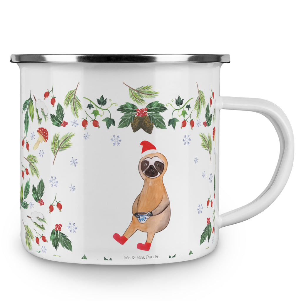 Camping Emaille Tasse Faultier Kakao Campingtasse, Trinkbecher, Metalltasse, Outdoor Tasse, Emaille Trinkbecher, Blechtasse Outdoor, Emaille Campingbecher, Edelstahl Trinkbecher, Metalltasse für Camping, Kaffee Blechtasse, Camping Tasse Metall, Winter, Weihnachten, Weihnachtsdeko, Nikolaus, Advent, Heiligabend, Wintermotiv
