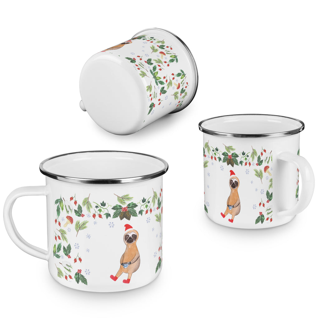 Camping Emaille Tasse Faultier Kakao Campingtasse, Trinkbecher, Metalltasse, Outdoor Tasse, Emaille Trinkbecher, Blechtasse Outdoor, Emaille Campingbecher, Edelstahl Trinkbecher, Metalltasse für Camping, Kaffee Blechtasse, Camping Tasse Metall, Winter, Weihnachten, Weihnachtsdeko, Nikolaus, Advent, Heiligabend, Wintermotiv