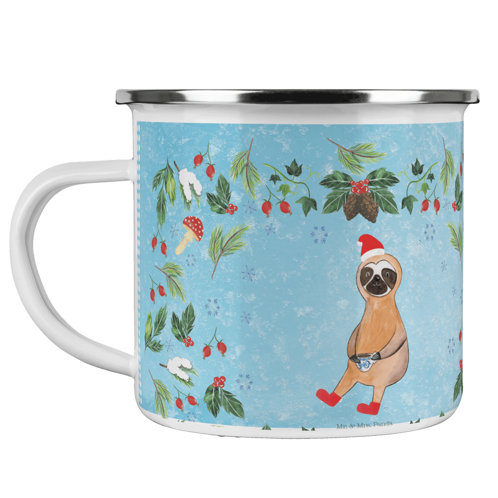 Camping Emaille Tasse Faultier Kakao Campingtasse, Trinkbecher, Metalltasse, Outdoor Tasse, Emaille Trinkbecher, Blechtasse Outdoor, Emaille Campingbecher, Edelstahl Trinkbecher, Metalltasse für Camping, Kaffee Blechtasse, Camping Tasse Metall, Winter, Weihnachten, Weihnachtsdeko, Nikolaus, Advent, Heiligabend, Wintermotiv