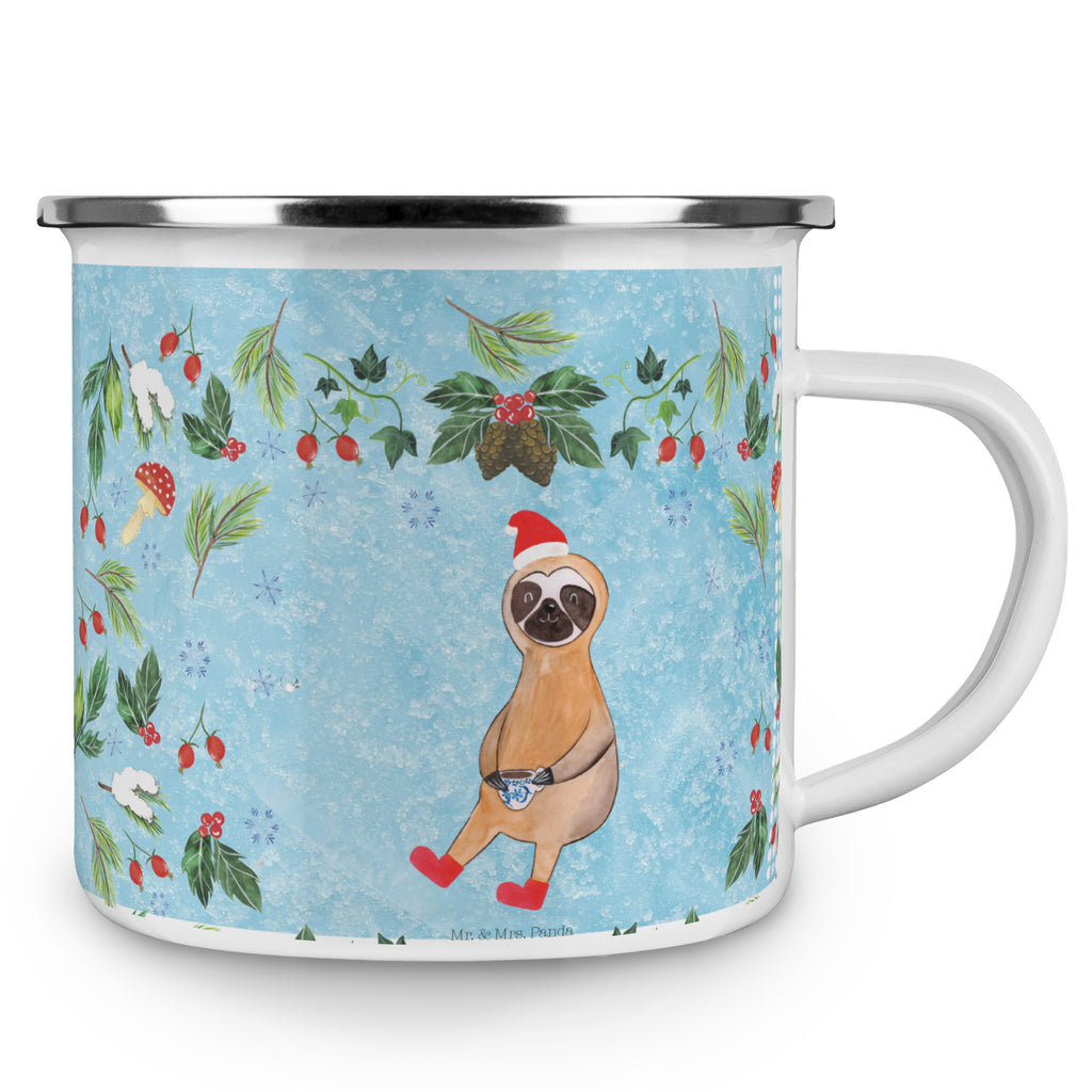 Camping Emaille Tasse Faultier Kakao Campingtasse, Trinkbecher, Metalltasse, Outdoor Tasse, Emaille Trinkbecher, Blechtasse Outdoor, Emaille Campingbecher, Edelstahl Trinkbecher, Metalltasse für Camping, Kaffee Blechtasse, Camping Tasse Metall, Winter, Weihnachten, Weihnachtsdeko, Nikolaus, Advent, Heiligabend, Wintermotiv