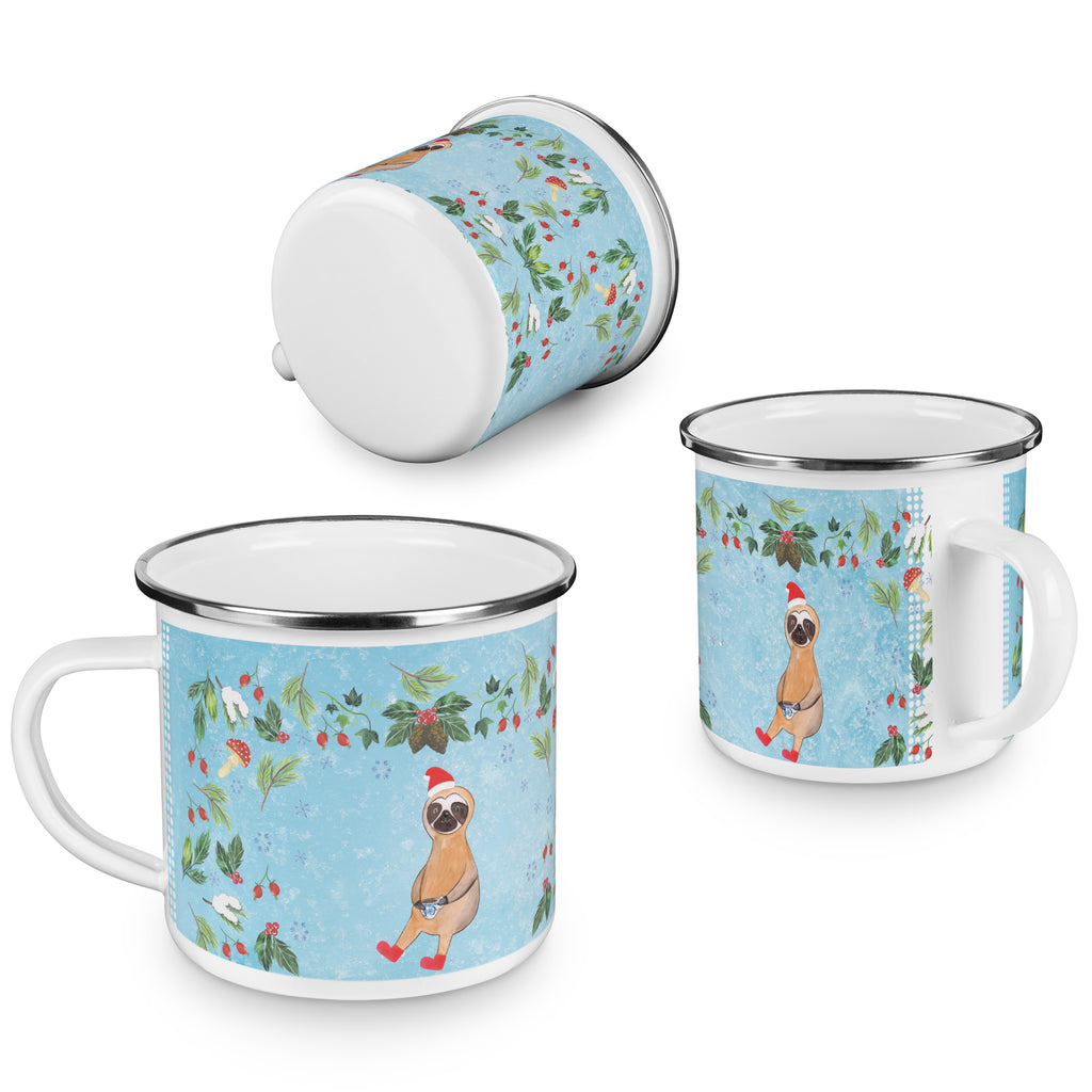 Camping Emaille Tasse Faultier Kakao Campingtasse, Trinkbecher, Metalltasse, Outdoor Tasse, Emaille Trinkbecher, Blechtasse Outdoor, Emaille Campingbecher, Edelstahl Trinkbecher, Metalltasse für Camping, Kaffee Blechtasse, Camping Tasse Metall, Winter, Weihnachten, Weihnachtsdeko, Nikolaus, Advent, Heiligabend, Wintermotiv