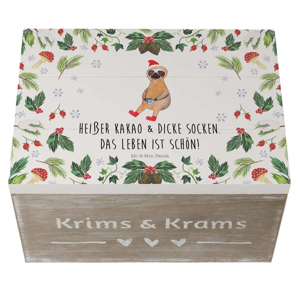 Holzkiste Faultier Kakao Holzkiste, Kiste, Schatzkiste, Truhe, Schatulle, XXL, Erinnerungsbox, Erinnerungskiste, Dekokiste, Aufbewahrungsbox, Winter, Weihnachten, Weihnachtsdeko, Nikolaus, Advent, Heiligabend, Wintermotiv