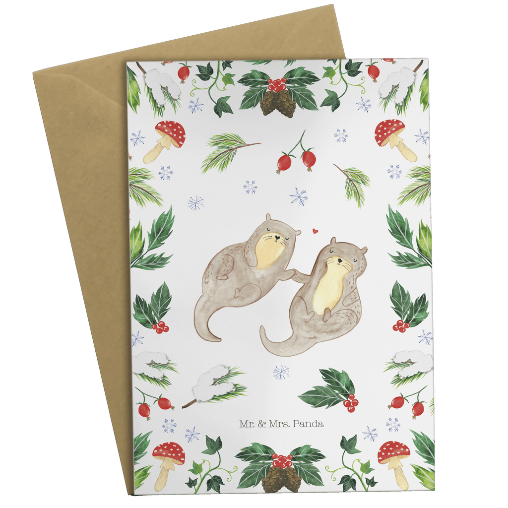Grußkarte Otter Glühweinstand Klappkarte, Einladungskarte, Glückwunschkarte, Hochzeitskarte, Geburtstagskarte, Karte, Winter, Weihnachten, Weihnachtsdeko, Nikolaus, Advent, Heiligabend, Wintermotiv