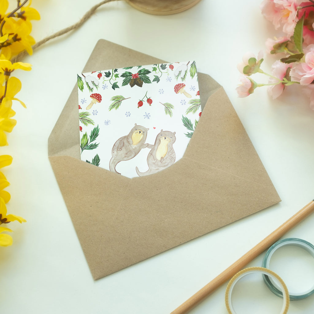 Grußkarte Otter Glühweinstand Klappkarte, Einladungskarte, Glückwunschkarte, Hochzeitskarte, Geburtstagskarte, Karte, Winter, Weihnachten, Weihnachtsdeko, Nikolaus, Advent, Heiligabend, Wintermotiv