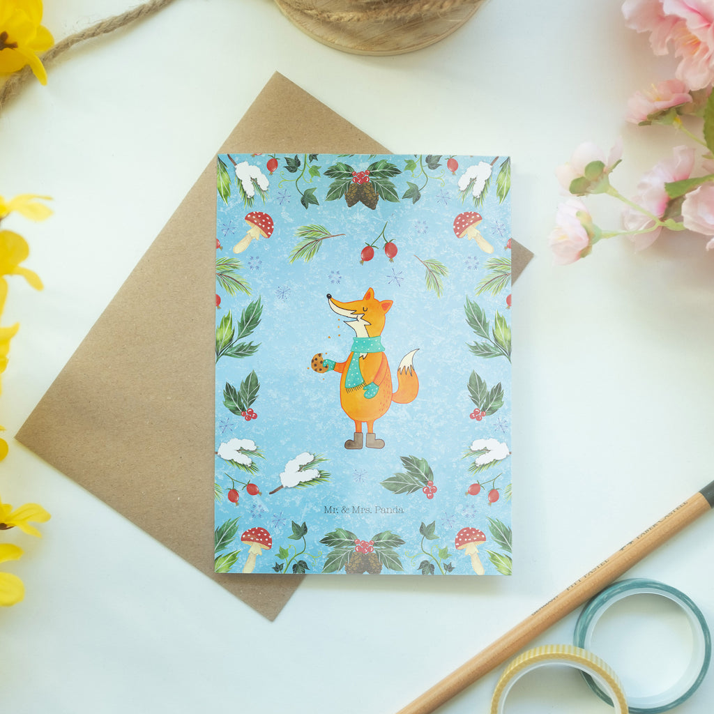 Grußkarte Fuchs Keksdose Klappkarte, Einladungskarte, Glückwunschkarte, Hochzeitskarte, Geburtstagskarte, Karte, Winter, Weihnachten, Weihnachtsdeko, Nikolaus, Advent, Heiligabend, Wintermotiv