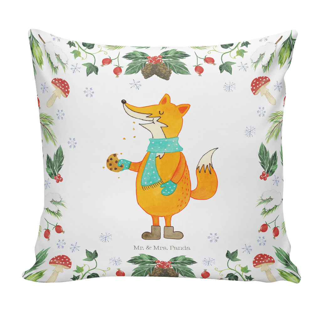40x40 Kissen Fuchs Keksdose Kissenhülle, Kopfkissen, Sofakissen, Dekokissen, Motivkissen, Winter, Weihnachten, Weihnachtsdeko, Nikolaus, Advent, Heiligabend, Wintermotiv
