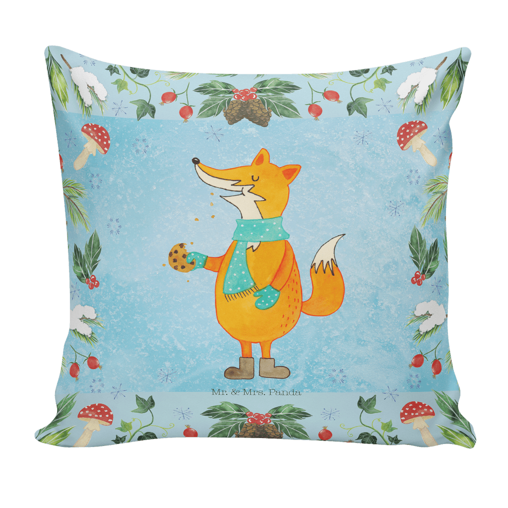 40x40 Kissen Fuchs Keksdose Kissenhülle, Kopfkissen, Sofakissen, Dekokissen, Motivkissen, Winter, Weihnachten, Weihnachtsdeko, Nikolaus, Advent, Heiligabend, Wintermotiv