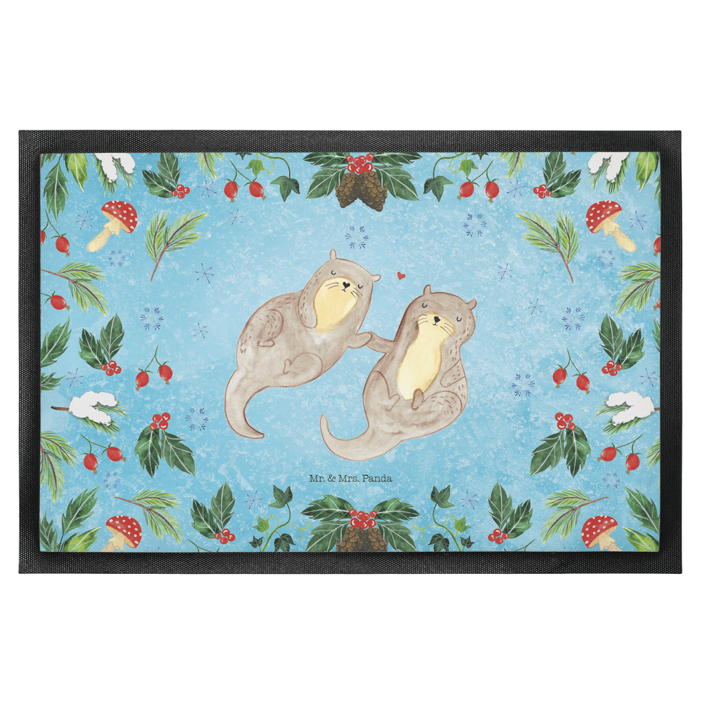 Fußmatte Otter Glühweinstand  Türvorleger, Schmutzmatte, Fußabtreter, Matte, Schmutzfänger, Fußabstreifer, Schmutzfangmatte, Türmatte, Motivfußmatte,  Haustürmatte, Vorleger  Winter, Weihnachten, Weihnachtsdeko, Nikolaus, Advent, Heiligabend, Wintermotiv