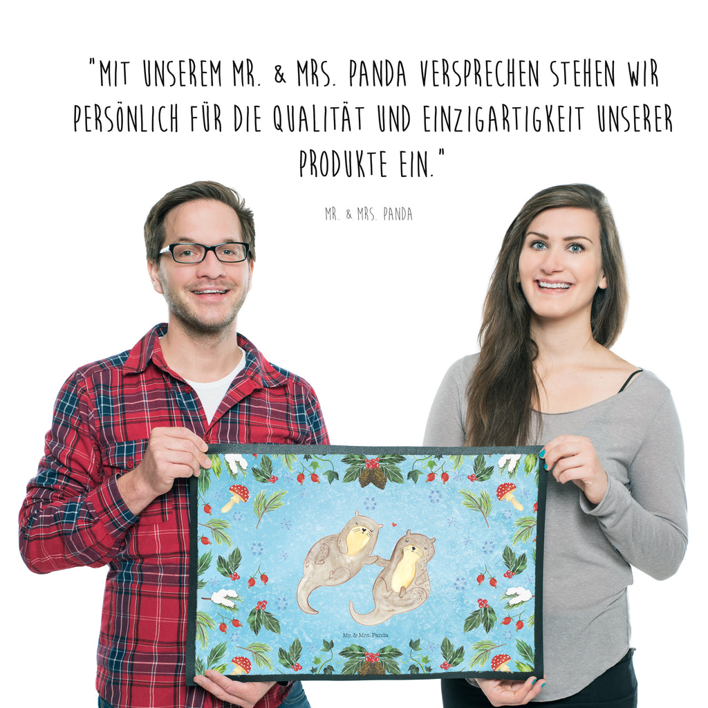 Fußmatte Otter Glühweinstand  Türvorleger, Schmutzmatte, Fußabtreter, Matte, Schmutzfänger, Fußabstreifer, Schmutzfangmatte, Türmatte, Motivfußmatte,  Haustürmatte, Vorleger  Winter, Weihnachten, Weihnachtsdeko, Nikolaus, Advent, Heiligabend, Wintermotiv