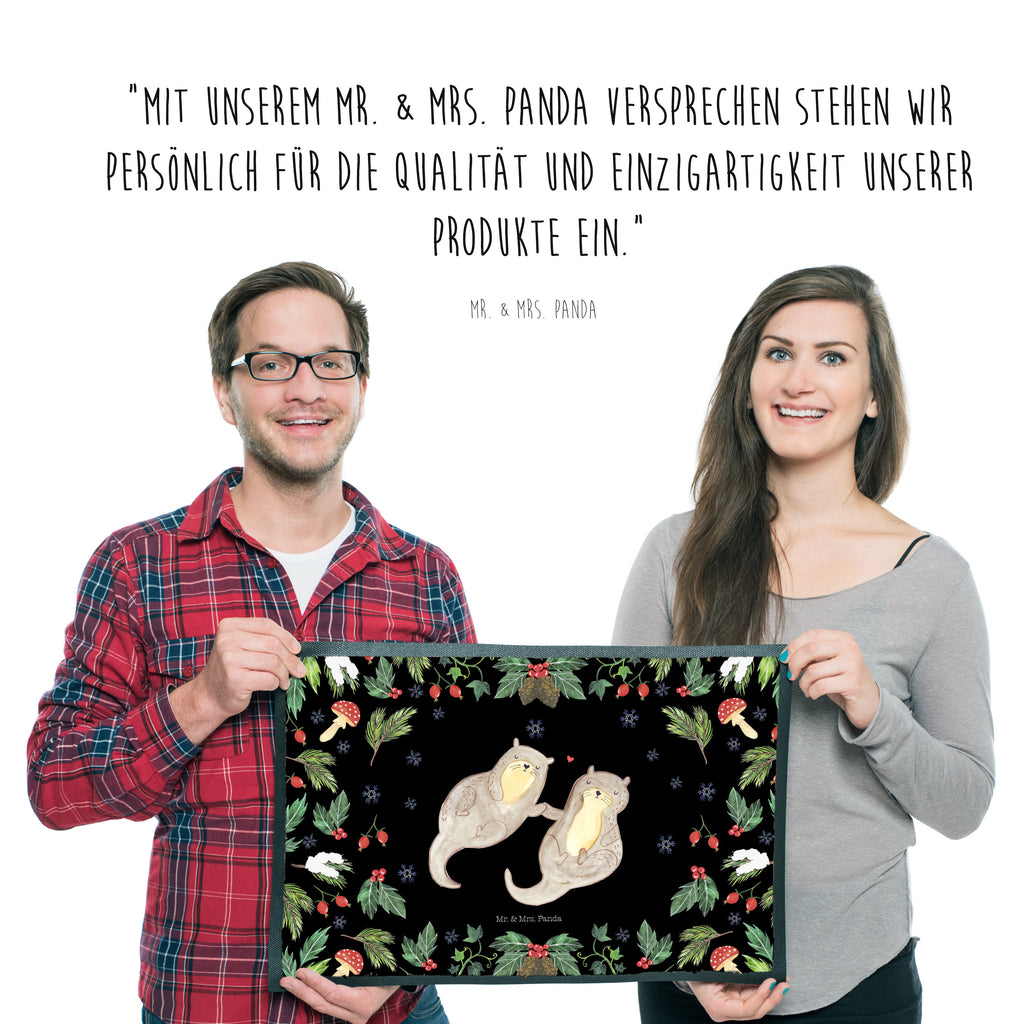 Fußmatte Otter Glühweinstand  Türvorleger, Schmutzmatte, Fußabtreter, Matte, Schmutzfänger, Fußabstreifer, Schmutzfangmatte, Türmatte, Motivfußmatte,  Haustürmatte, Vorleger  Winter, Weihnachten, Weihnachtsdeko, Nikolaus, Advent, Heiligabend, Wintermotiv