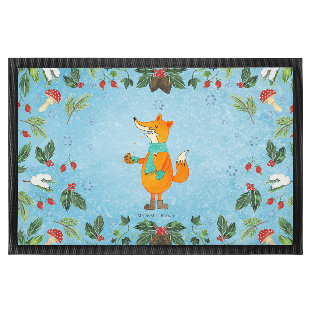 Fußmatte Fuchs Keksdose  Türvorleger, Schmutzmatte, Fußabtreter, Matte, Schmutzfänger, Fußabstreifer, Schmutzfangmatte, Türmatte, Motivfußmatte,  Haustürmatte, Vorleger  Winter, Weihnachten, Weihnachtsdeko, Nikolaus, Advent, Heiligabend, Wintermotiv