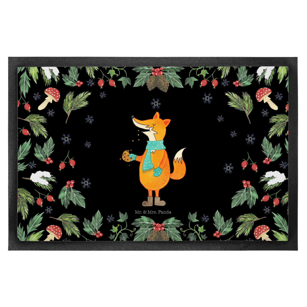 Fußmatte Fuchs Keksdose  Türvorleger, Schmutzmatte, Fußabtreter, Matte, Schmutzfänger, Fußabstreifer, Schmutzfangmatte, Türmatte, Motivfußmatte,  Haustürmatte, Vorleger  Winter, Weihnachten, Weihnachtsdeko, Nikolaus, Advent, Heiligabend, Wintermotiv