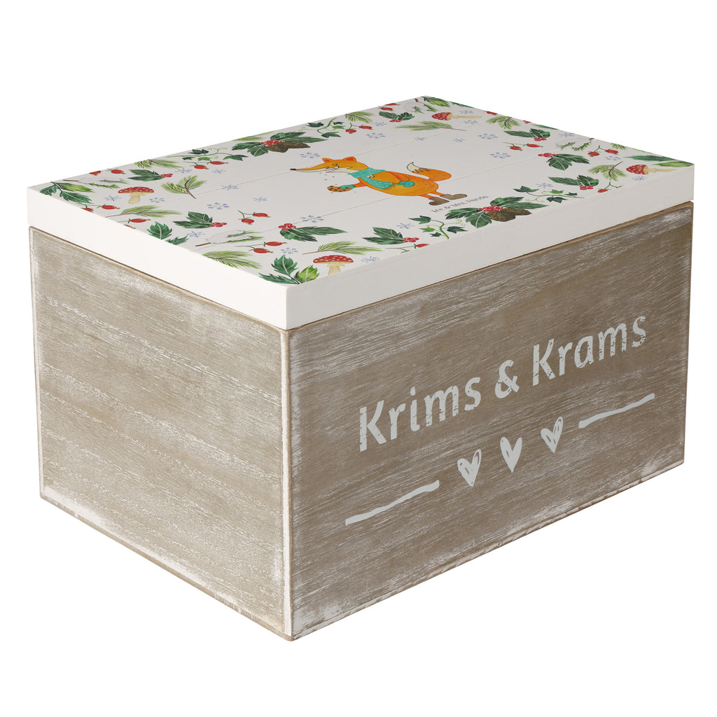 Holzkiste Fuchs Keksdose Holzkiste, Kiste, Schatzkiste, Truhe, Schatulle, XXL, Erinnerungsbox, Erinnerungskiste, Dekokiste, Aufbewahrungsbox, Winter, Weihnachten, Weihnachtsdeko, Nikolaus, Advent, Heiligabend, Wintermotiv