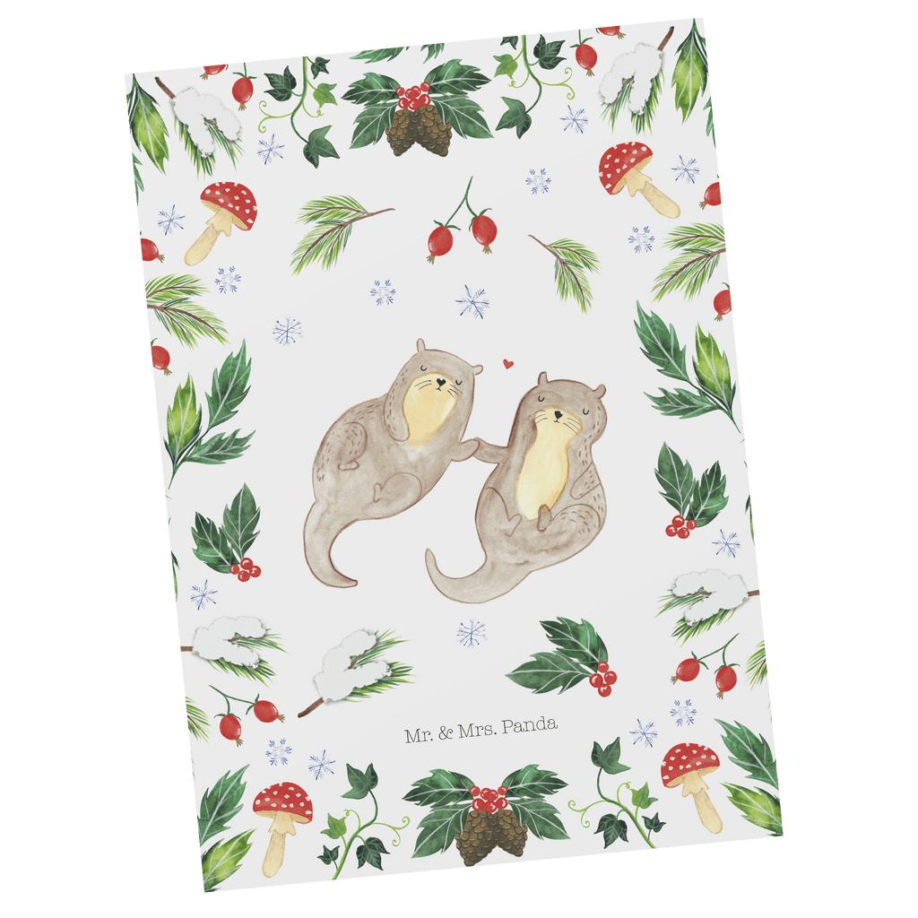 Postkarte Otter Glühweinstand Geschenkkarte, Grußkarte, Karte, Einladung, Ansichtskarte, Geburtstagskarte, Einladungskarte, Dankeskarte, Winter, Weihnachten, Weihnachtsdeko, Nikolaus, Advent, Heiligabend, Wintermotiv
