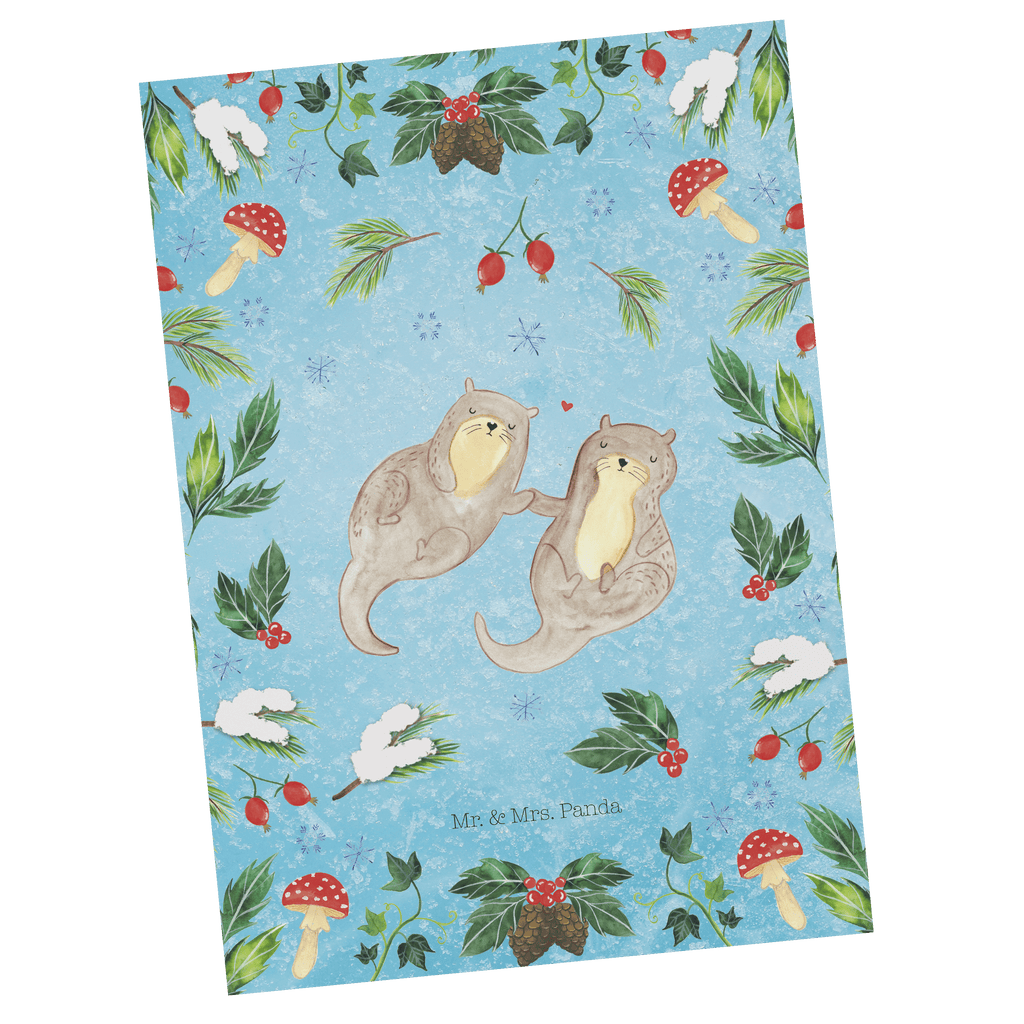 Postkarte Otter Glühweinstand Geschenkkarte, Grußkarte, Karte, Einladung, Ansichtskarte, Geburtstagskarte, Einladungskarte, Dankeskarte, Winter, Weihnachten, Weihnachtsdeko, Nikolaus, Advent, Heiligabend, Wintermotiv