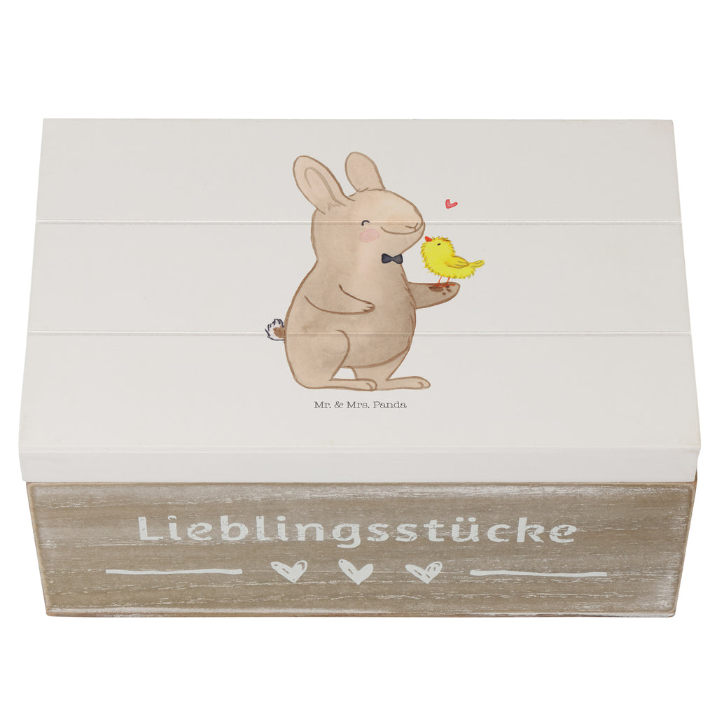 Holzkiste Hase mit Küken Holzkiste, Kiste, Schatzkiste, Truhe, Schatulle, XXL, Erinnerungsbox, Erinnerungskiste, Dekokiste, Aufbewahrungsbox, Ostern, Osterhase, Ostergeschenke, Osternest, Osterdeko, Geschenk zu Ostern