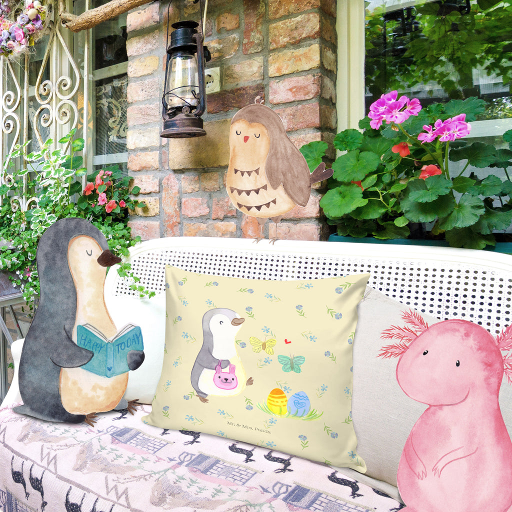 40x40 Kissen Pinguin Eiersuche Kissenhülle, Kopfkissen, Sofakissen, Dekokissen, Motivkissen, Ostern, Osterhase, Ostergeschenke, Osternest, Osterdeko, Geschenk zu Ostern