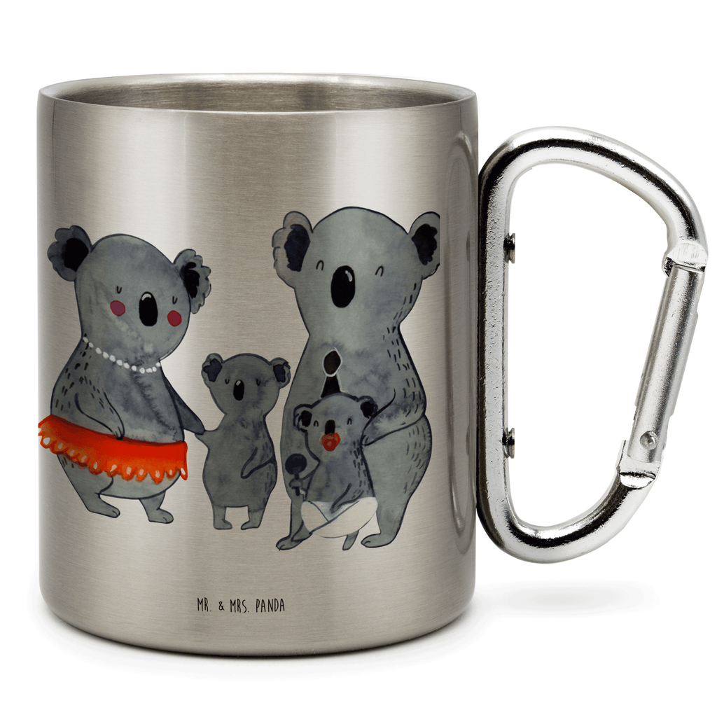 Edelstahlbecher Koala Familie Edelstahltasse, Karabiner, Edelstahlbecher, Outdoor, Camping, Tasse, Becher, Familie, Vatertag, Muttertag, Bruder, Schwester, Mama, Papa, Oma, Opa, Koala, Koalas, Family, Kinder, Geschwister, Familienleben