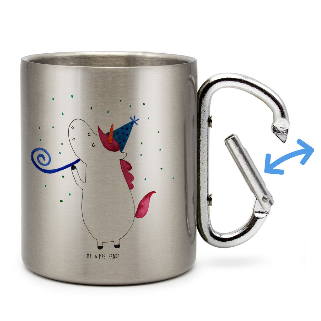 Edelstahlbecher Einhorn Party Edelstahltasse, Karabiner, Edelstahlbecher, Outdoor, Camping, Tasse, Becher, Einhorn, Einhörner, Einhorn Deko, Pegasus, Unicorn, Glitzer, Konfetti, Party, Geburtstag, Feier, Fest, Alkohol, Disco, Club