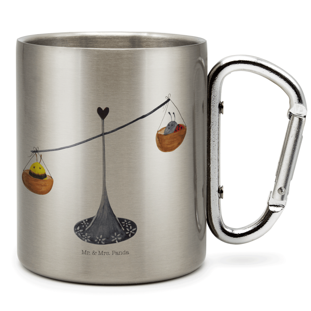 Edelstahlbecher Sternzeichen Waage Edelstahltasse, Karabiner, Edelstahlbecher, Outdoor, Camping, Tasse, Becher, Tierkreiszeichen, Sternzeichen, Horoskop, Astrologie, Aszendent, Waage, Waage Geschenk, Waage Sternzeichen, Geschenk Oktober, Geschenk September, Geburtstag Oktober, Geburtstag September, Gleichgewicht, Marienkäfer, Hummel, Biene