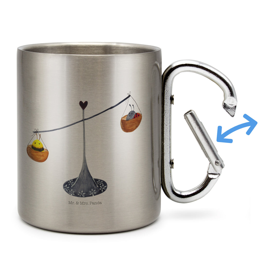 Edelstahlbecher Sternzeichen Waage Edelstahltasse, Karabiner, Edelstahlbecher, Outdoor, Camping, Tasse, Becher, Tierkreiszeichen, Sternzeichen, Horoskop, Astrologie, Aszendent, Waage, Waage Geschenk, Waage Sternzeichen, Geschenk Oktober, Geschenk September, Geburtstag Oktober, Geburtstag September, Gleichgewicht, Marienkäfer, Hummel, Biene