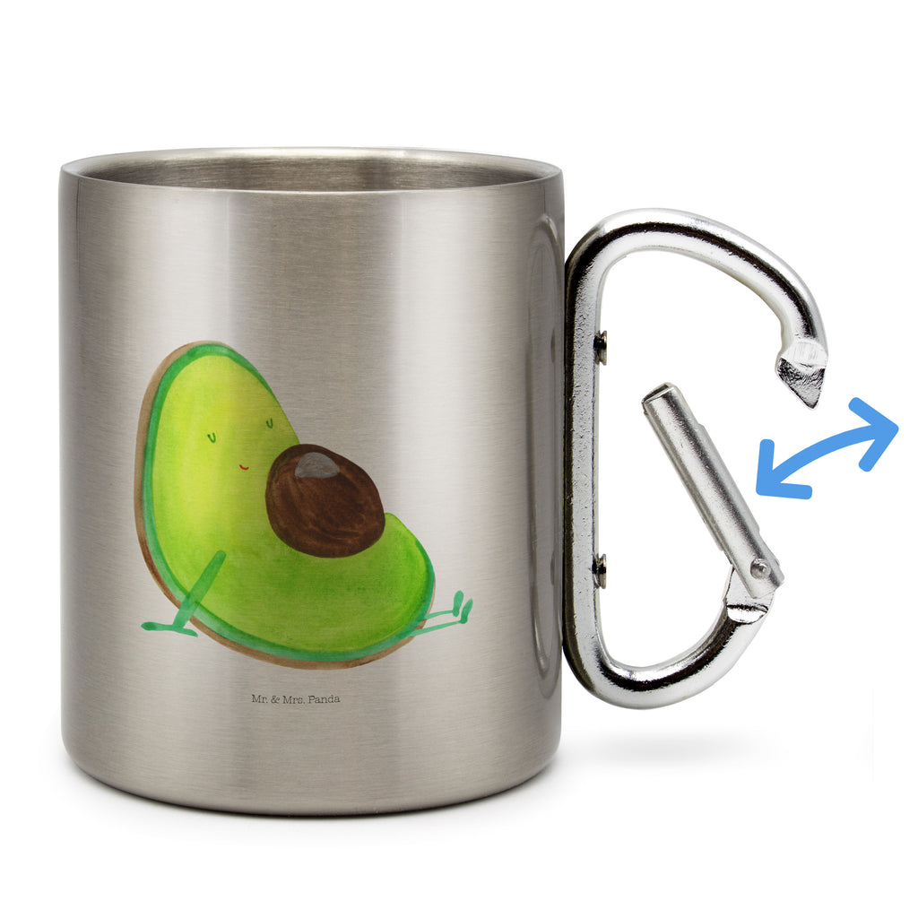 Edelstahlbecher Avocado schwanger Edelstahltasse, Karabiner, Edelstahlbecher, Outdoor, Camping, Tasse, Becher, Avocado, Veggie, Vegan, Gesund, schwanger, Schwangerschaft, Babyparty, Babyshower