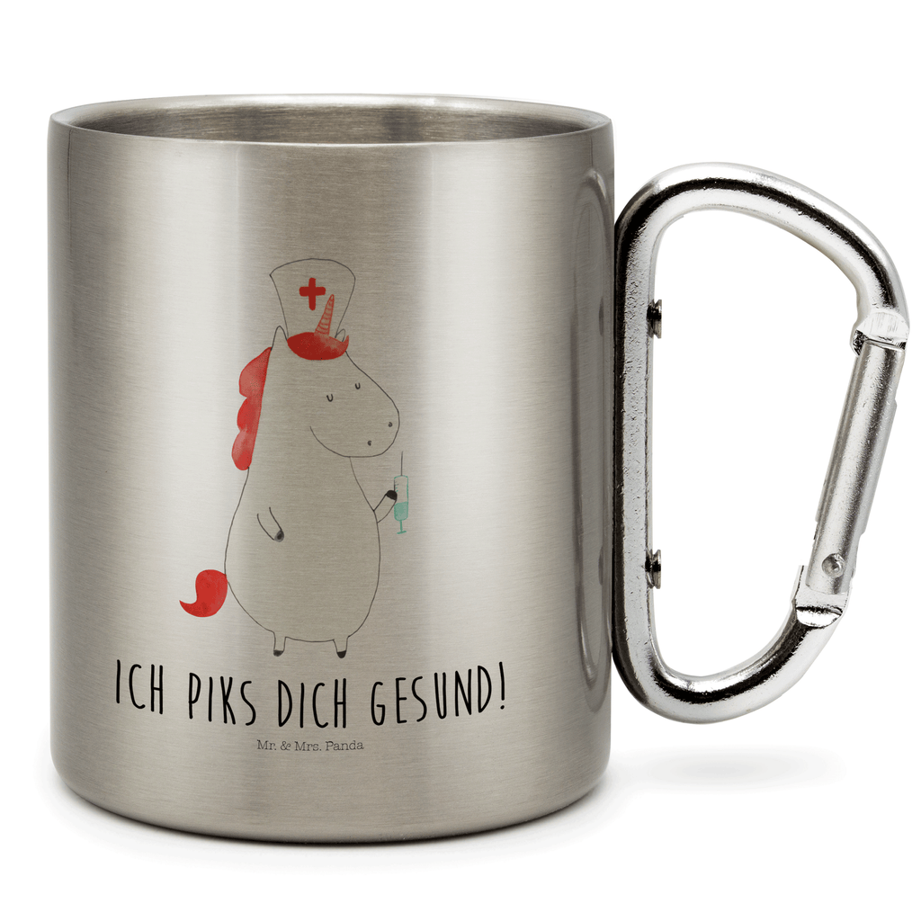 Edelstahlbecher Einhorn Krankenschwester Edelstahltasse, Karabiner, Edelstahlbecher, Outdoor, Camping, Tasse, Becher, Einhorn, Einhörner, Einhorn Deko, Pegasus, Unicorn, Krankenschwester Geschenk, Krankenpfleger Geschenk, Krankenpflegerin, Krankenschwester Dankeschön, Krankenhaus, Ärztin Geschenk